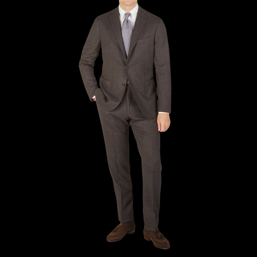 Boglioli Brown Melange Wool Hopsack K Suit Online