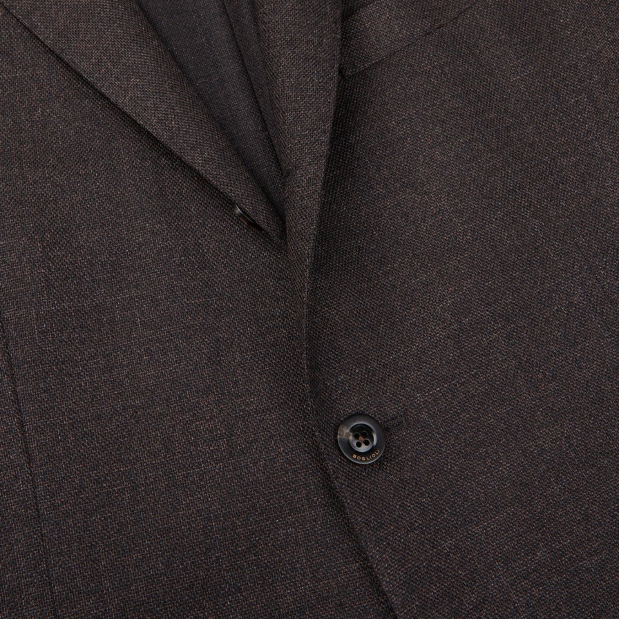 Boglioli Brown Melange Wool Hopsack K Suit Online