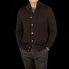 Gran Sasso Dark Brown Merino Wool Button Cardigan Clearance