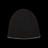 William Lockie Black Earl Grey Cashmere Ribbed Short Beanie Hot