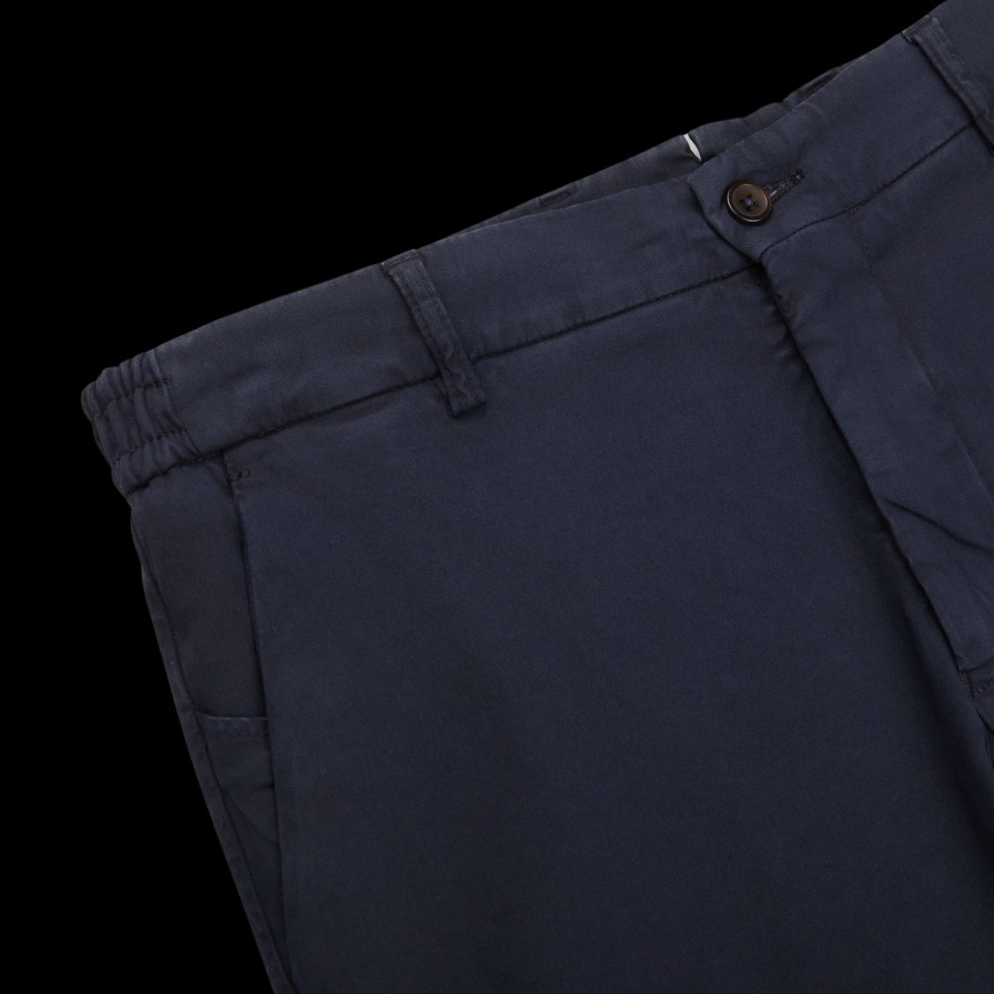 Berwich Dark Blue Cotton Stretch Chinos Wholesale