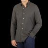 Finamore Dark Green Cotton Flannel Casual Shirt Clearance