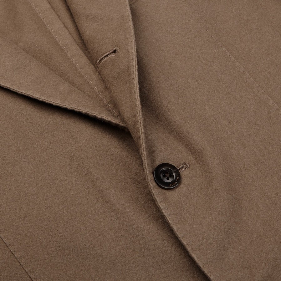 Boglioli Dark Taupe Brushed Virgin Wool K Jacket Clearance