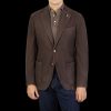 L.B.M. 1911 Dark Brown Washed Wool Flannel Blazer Wholesale