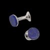 Codis Maya Rhodium Plated Lapis Lazuli Bow Cufflinks Clearance