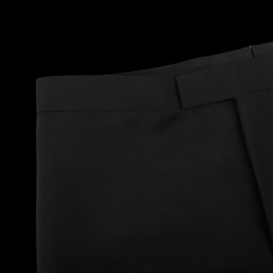 Baltzar Sartorial Black Wool Mohair Tuxedo Flat Front Trousers Online