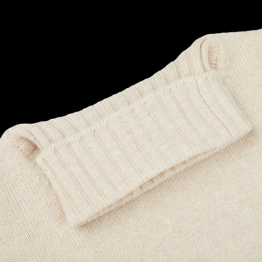 Filippo de Laurentiis Ecru Beige Wool Cashmere Rollneck Hot