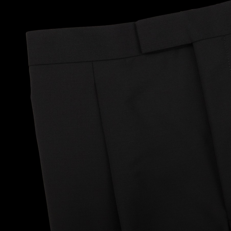 Baltzar Sartorial Black Wool Mohair Tuxedo Pleated Trousers Hot