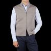 Maurizio Baldassari Taupe Beige Knitted Virgin Wool Gilet Online