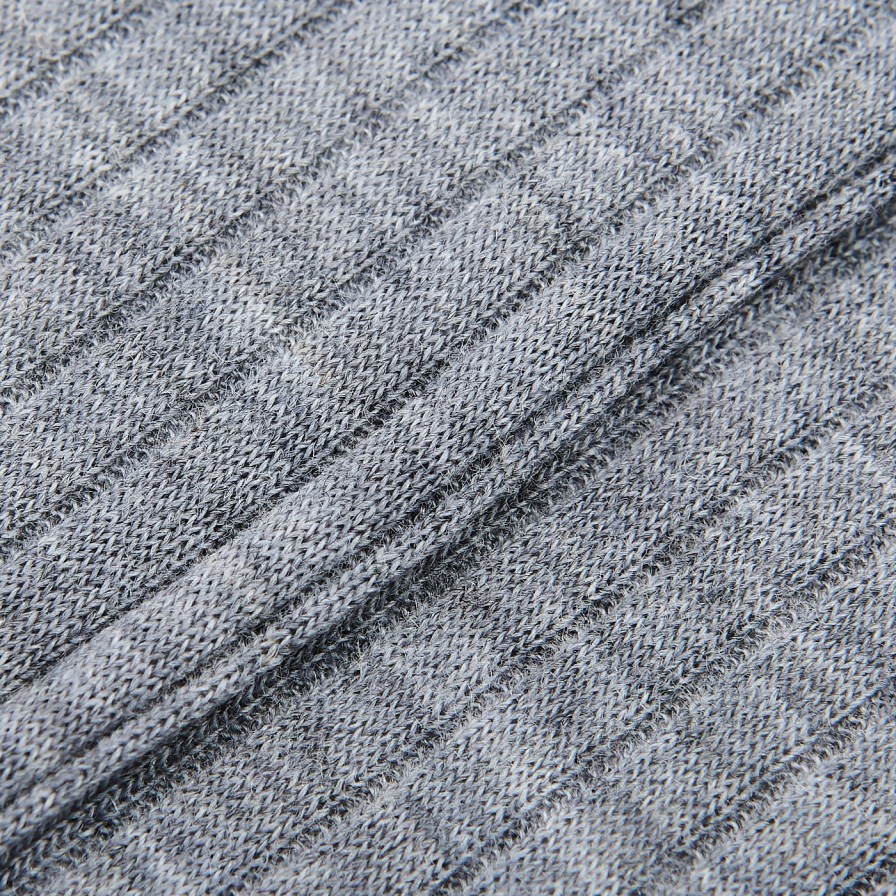 Bresciani Light Grey Ribbed Wool Nylon Socks Wholesale