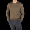 Filippo de Laurentiis Olive Green Super 120S Merino Crew Neck New