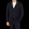 Maurizio Baldassari Navy Blue Knitted Wool Reversible Swacket Wholesale