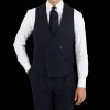 Baltzar Sartorial Navy Super 100S Wool Db Waistcoat Best