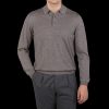 Fedeli Taupe Grey Super 140S Wool Polo Shirt Best