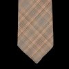 Dreaming Of Monday Orange Checked 7-Fold Super 100S Wool Tie New