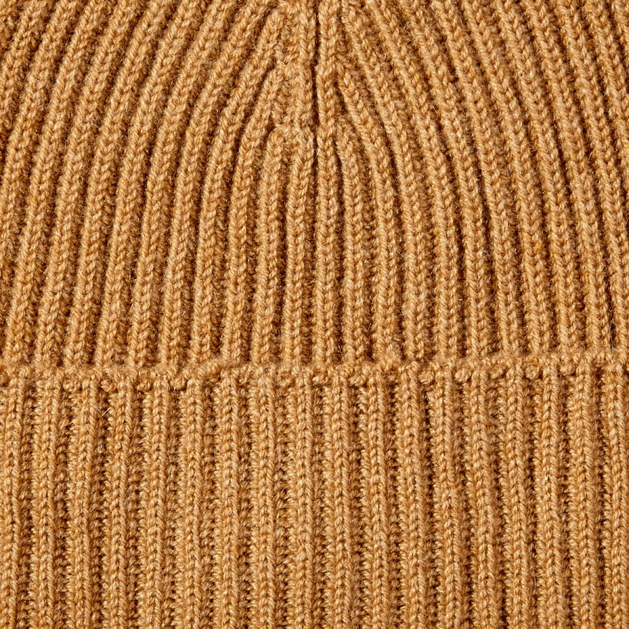 Johnstons Of Elgin Camel Ribbed Cashmere Beanie Online