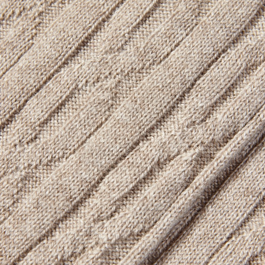 Bresciani Beige Cable Knitted Cashmere Socks Online